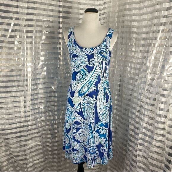 Lauren Ralph Lauren Blue/White Paisley Dress - Picture 1 of 6